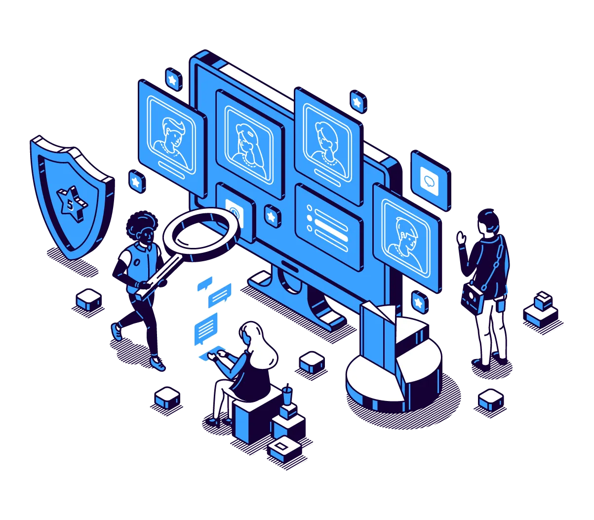 Personas en frente de una computadora