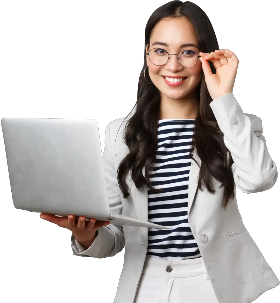 persona sosteniando una laptop